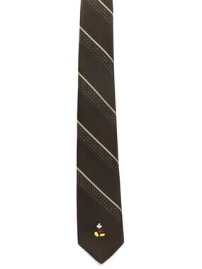 Vintage 1970s Mickey Mouse Cervantes Brown Striped Men’s Disney Necktie